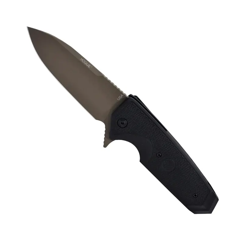 Engraved Scorpion Folding Knife – G10 Handles, Sig Mark, 3.75" Spear Point, Black & Flat Dark Earth Finish 1
