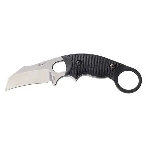 Ex-F03 Karam Fixed-Blade Neck Knife – 2.25" Hawkbill, G10 G-Mascus Black Scales, Black Sheath 1