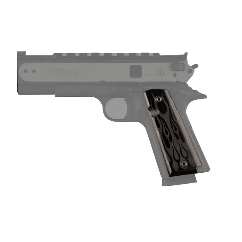Extreme Series Aluminum Grip – Flame-Textured, Black Anodized, Government-Size Fit 1