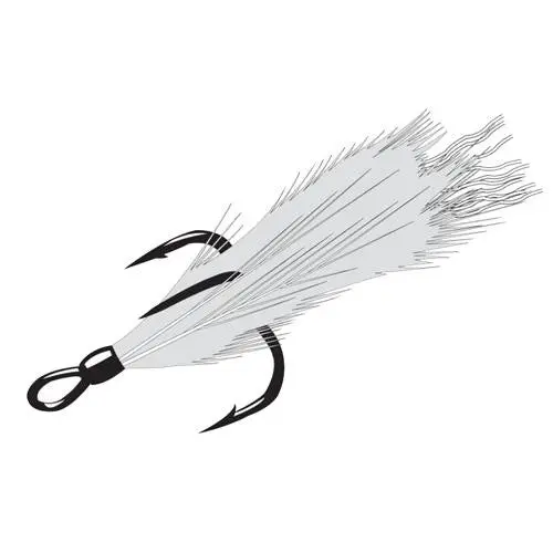 Feathered Treble Fishing Hook – Size 6, Non-Shine Black Finish (2-Pack) 1