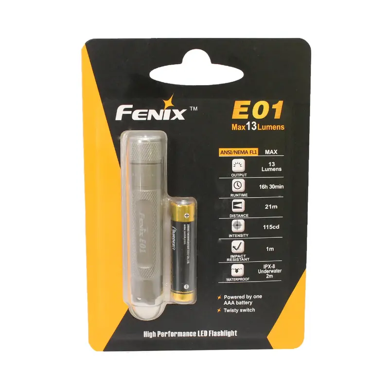 Fenix E Series Aaa Flashlight – 13 Lumens, Olive Green Housing 1