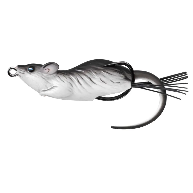 Field Mouse Hollow Body Topwater Bait – 2 1/4", #1-0 Hook, Black-White Colorway 1