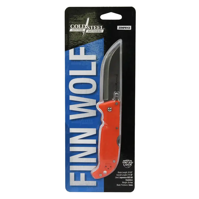 Finn Wolf Everyday Carry Knife – Blaze Orange Handle 1