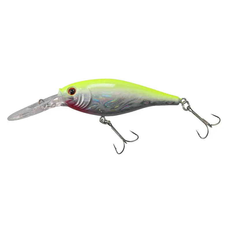 Flicker Shad Pro Slick Hard Bait – 2.75" Lure, 11–13 Ft Dive Depth, Dual Hooks, Chartreuse Pearl Finish 1