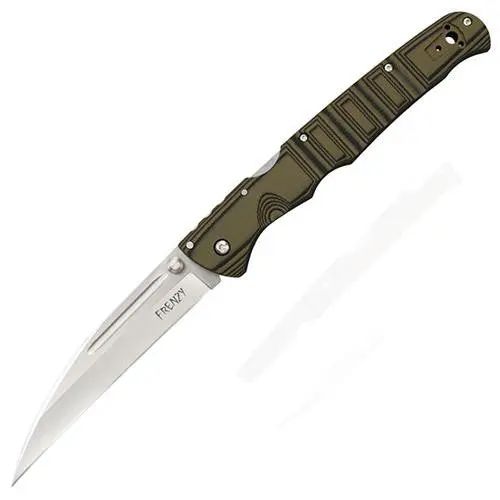 Frenzy I Folding Knife – Olive Drab Green & Black Design 1