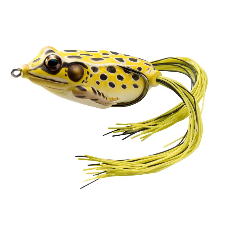 Frog Hollow Body Topwater Lure – Freshwater, 1.75", #1 Hook, Yellow-Black 1