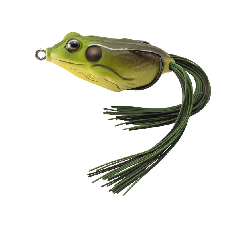 Frog Hollow Body Topwater Lure – Freshwater, 2.625", #2-0 Hook, Green-Brown Finish 1