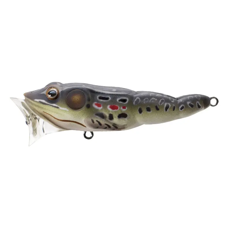 Frog Popper Topwater Lure – Freshwater Use, 2.5", #6 Hooks, Brown-Black Finish 1