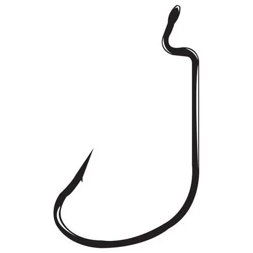 G-Lock Offset Worm Hook – Size 5/0, Non-Strike Black, Pack Of 5 1