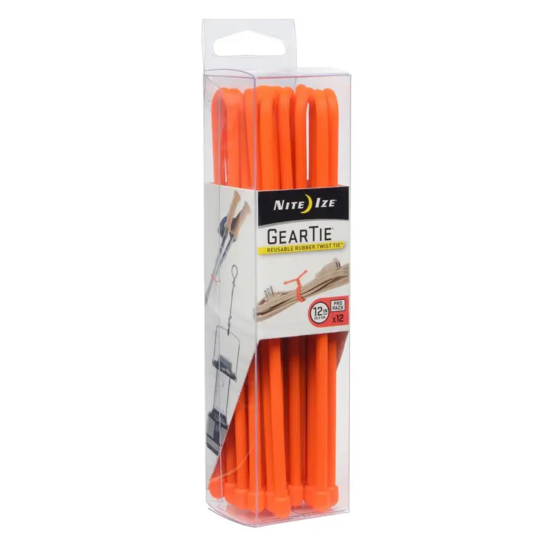 Gear Tie Propack – 12-Inch Heavy-Duty Cable Ties In Bright Orange, 12-Pack 1