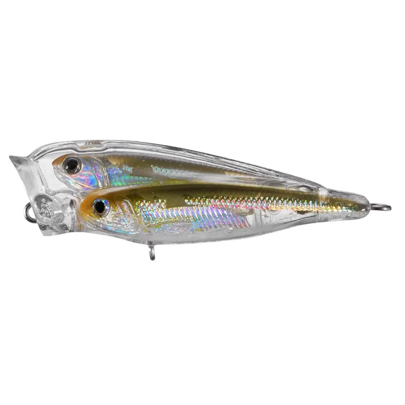 Glass Minnow Juvenile Popper – 3", #4 Hook, Silver-Natural Saltwater Lure 1
