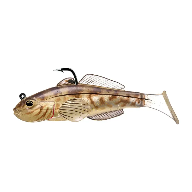 Goby Paddle Tail Soft Bait – Freshwater Fishing Lure, 3.625", #2-0 Hook, Natural Color 1