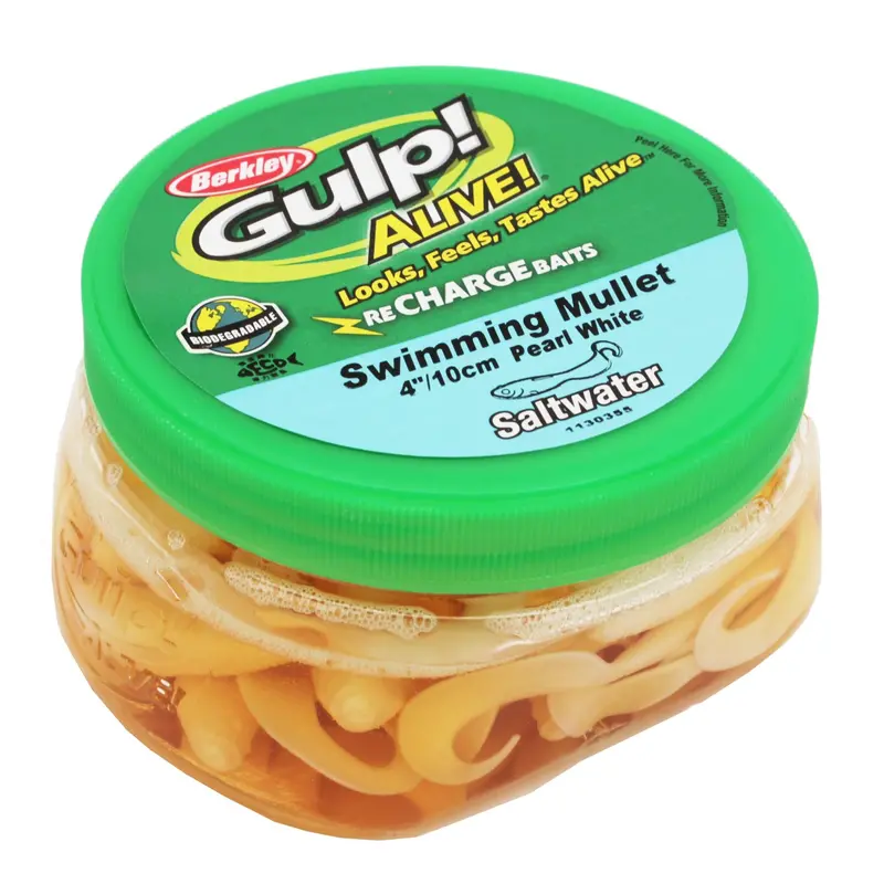 Gulp! Alive Swimming Mullet Soft Bait – 4-Inch Pearl White, Realistic Action 1