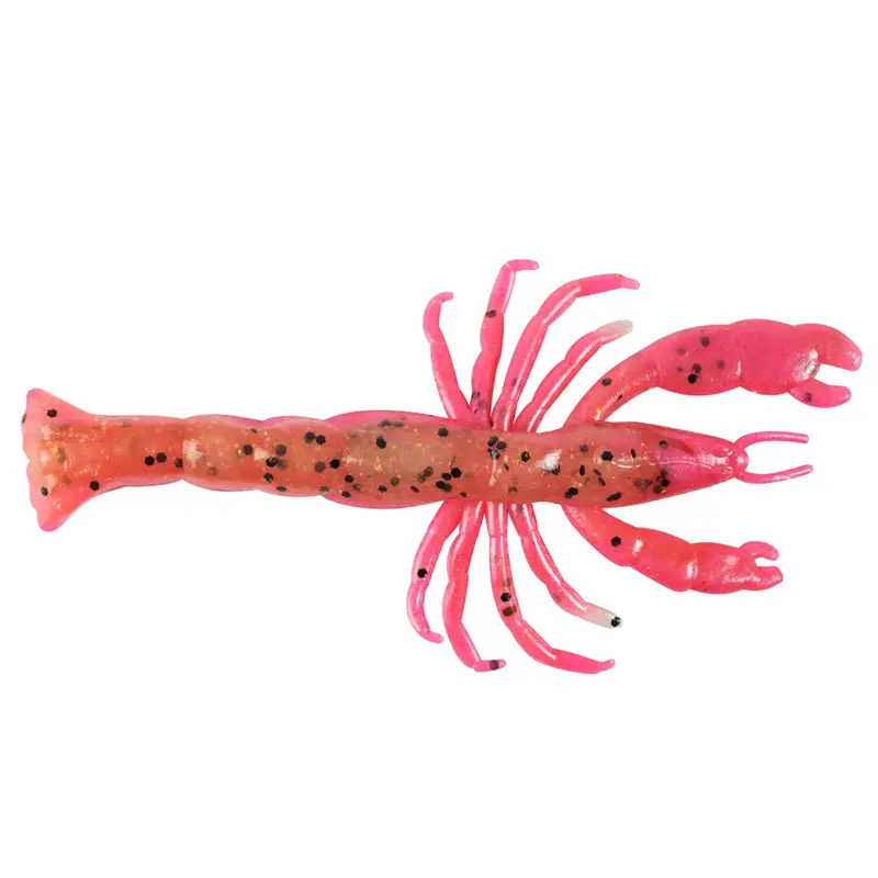 Gulp! Ghost Belly Shrimp Soft Bait – 3-Inch Pink Belly Variant (7-Pack) 1