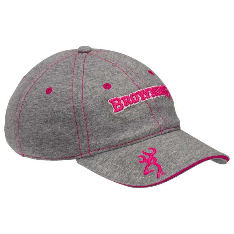 Heather-Tone Cap – Soft Gray With Pink Trim 1