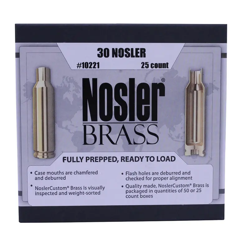 High-Quality Reloading Brass — 30 Nosler (25 Pieces) 1