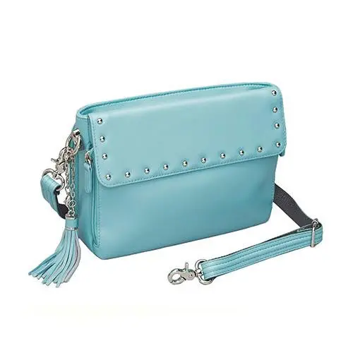 Ice Blue Lambskin Crossbody Clutch Bag 1