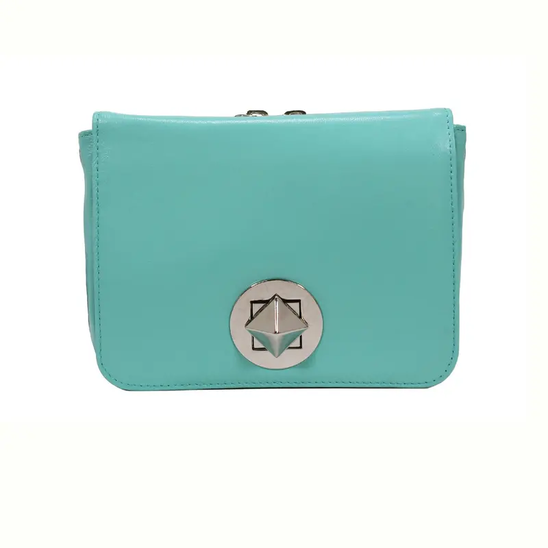 Ice Blue Lambskin Crossbody Organizer – Sleek & Lightweight 1
