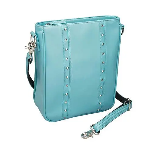 Ice Blue Vertical Lambskin Crossbody Purse 1