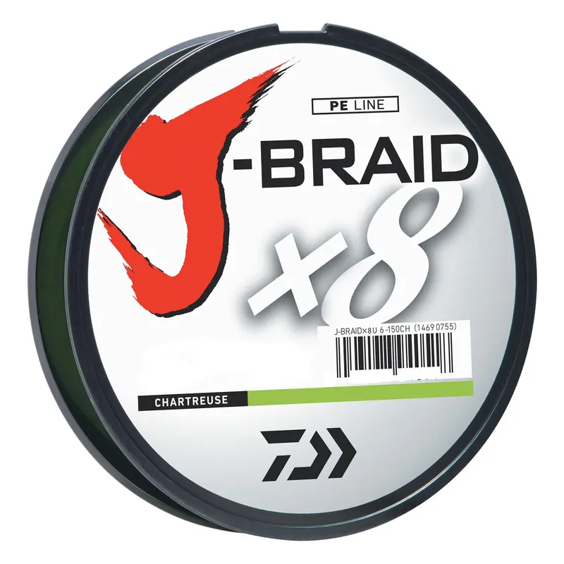 J-Braid 8 Lb Test Braided Fishing Line – 330 Yards (300M), Chartreuse 1
