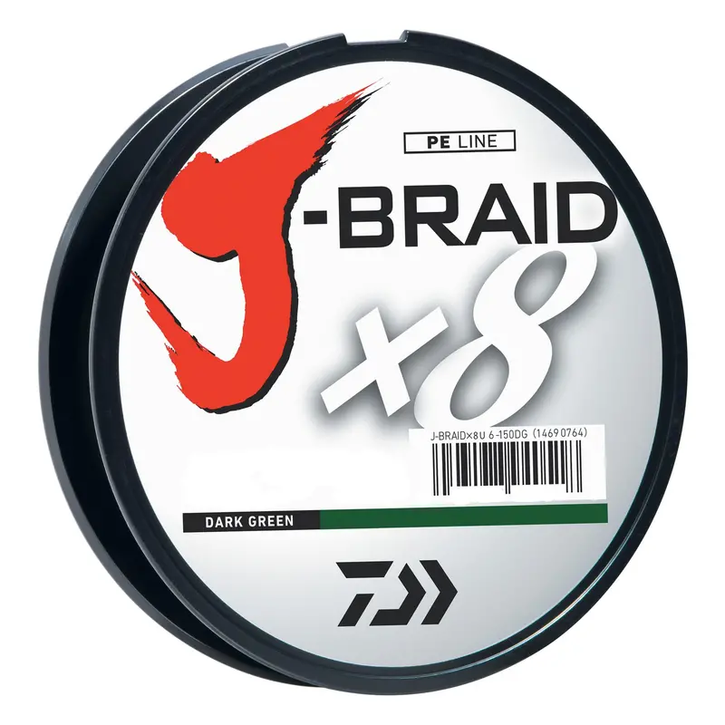 J-Braid 8-Pound Braided Fishing Line – 330 Yards (300M), Dark Green 1