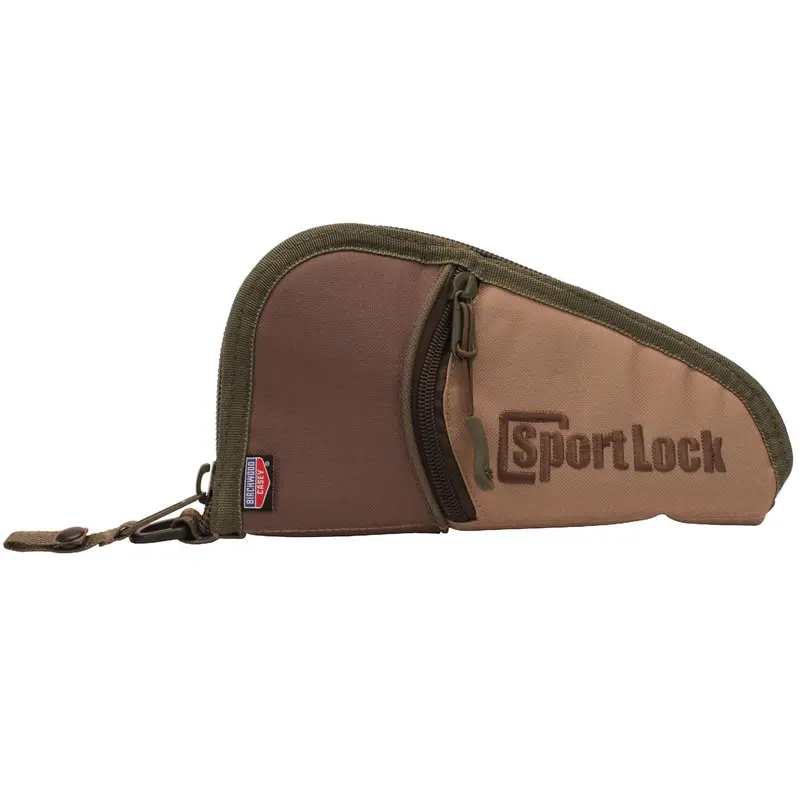 Khaki-Dark Gray Compact Handgun Carry Case – 10-Inch Capacity 1