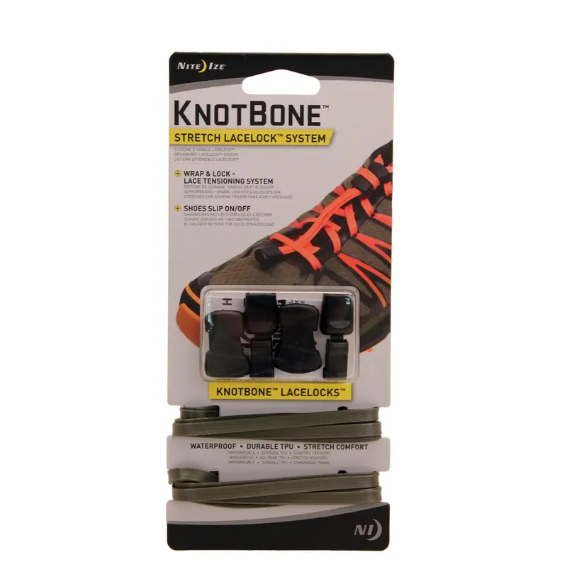 Knotbone Lacelock Elastic Shoelace System – Foliage Green 1