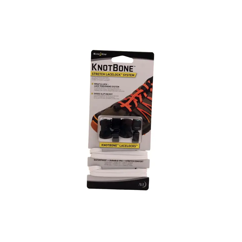 Knotbone Lacelock Elastic Shoelace System – White 1