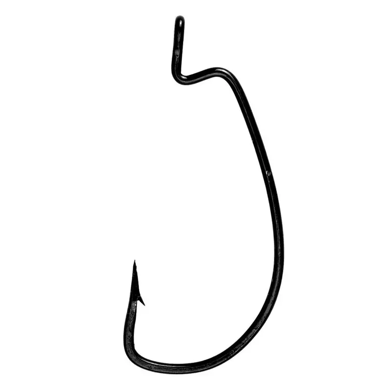 Lazer Magworm Platinum Black Extra-Wide Hook – 5/0 (Pack Of 5) 1