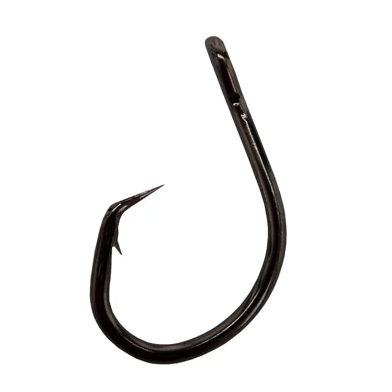 Lazer Platinum Black Circle Mid-Wire Offset Hook – Size 5/0 (Pack Of 5) 1