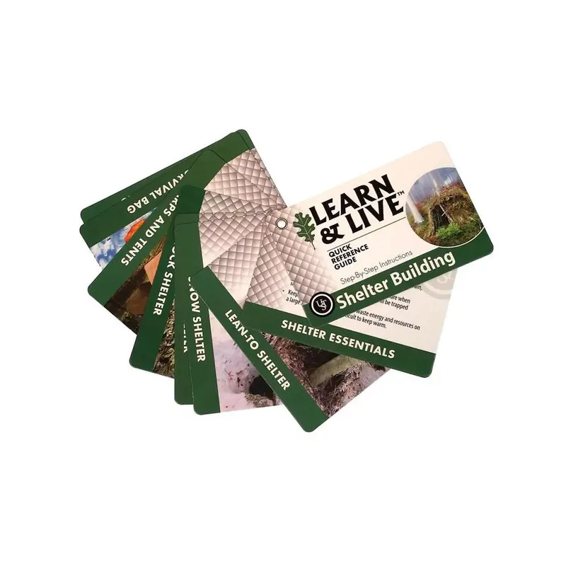 Learn And Live Survival Card: Shelter Construction Guide 1