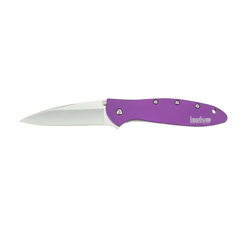 Leek Pocket Knife – Jewel Tone Purple Handle, Retail Box Packaging 1