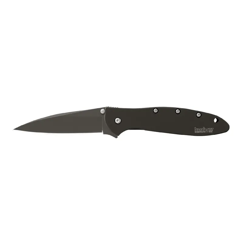 Leek Pocket Knife – Sleek Black Finish, Clamshell Packaging 1