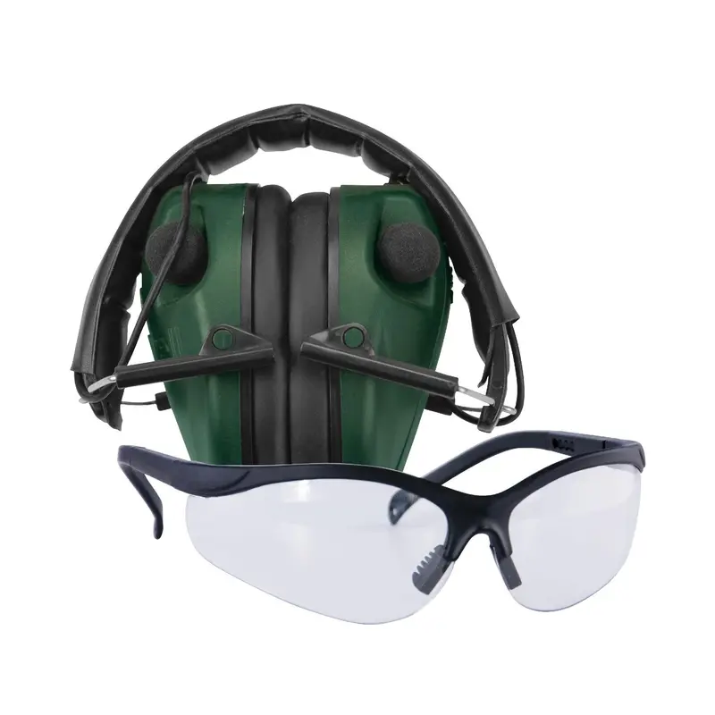 Low-Profile Electronic Hearing Protection With Integrated Shooting Glasses – E-Max 1