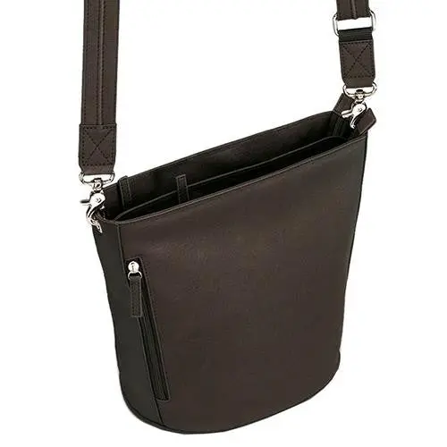 Minimalist Bucket Tote – Warm Brown Leather Look 1