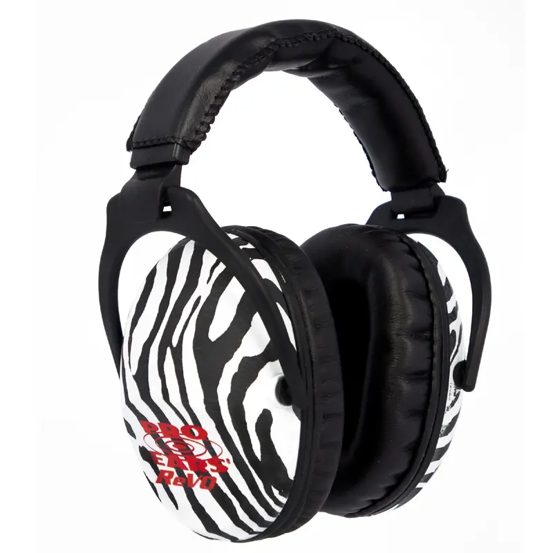 Passive Revo Hearing Protection – 25Db Noise Reduction, Zebra Vert Design 1