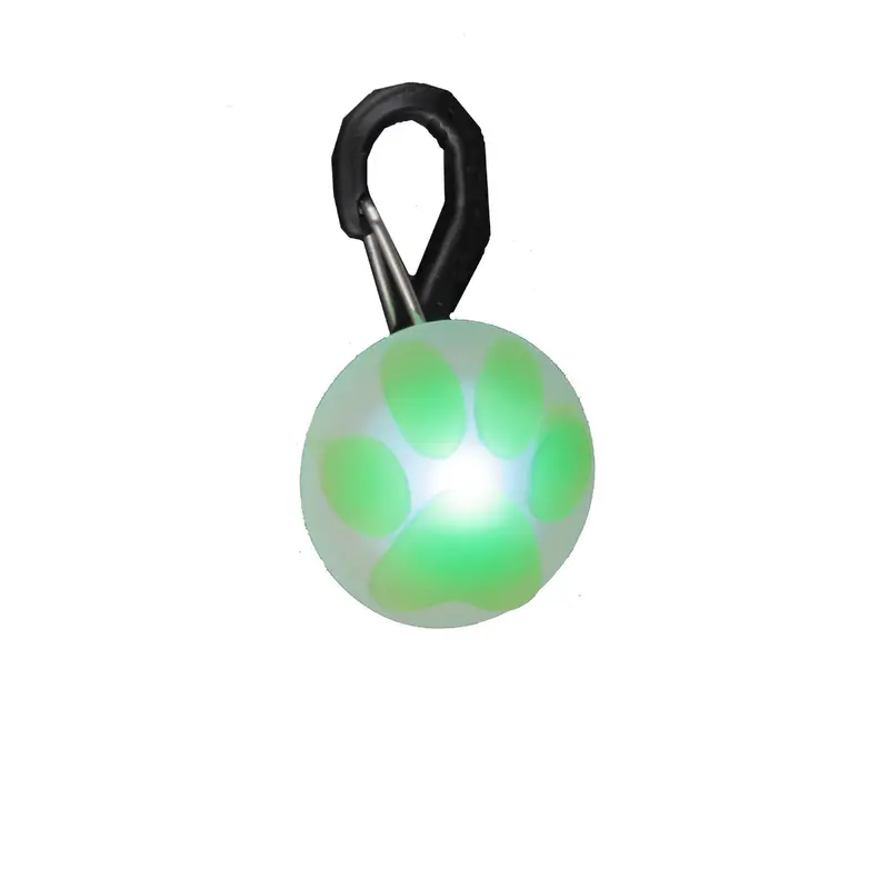 Petlit Led Pet Collar Light – Lime Paw Design 1