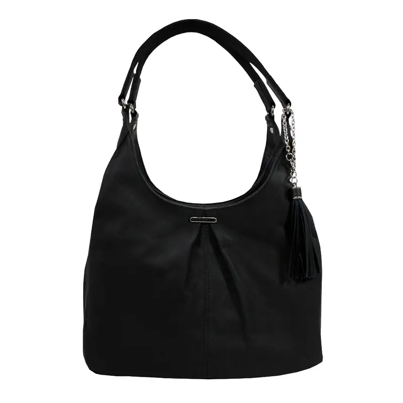 Pleated Slouch Handbag In Black – Soft Structured Silhouette 1