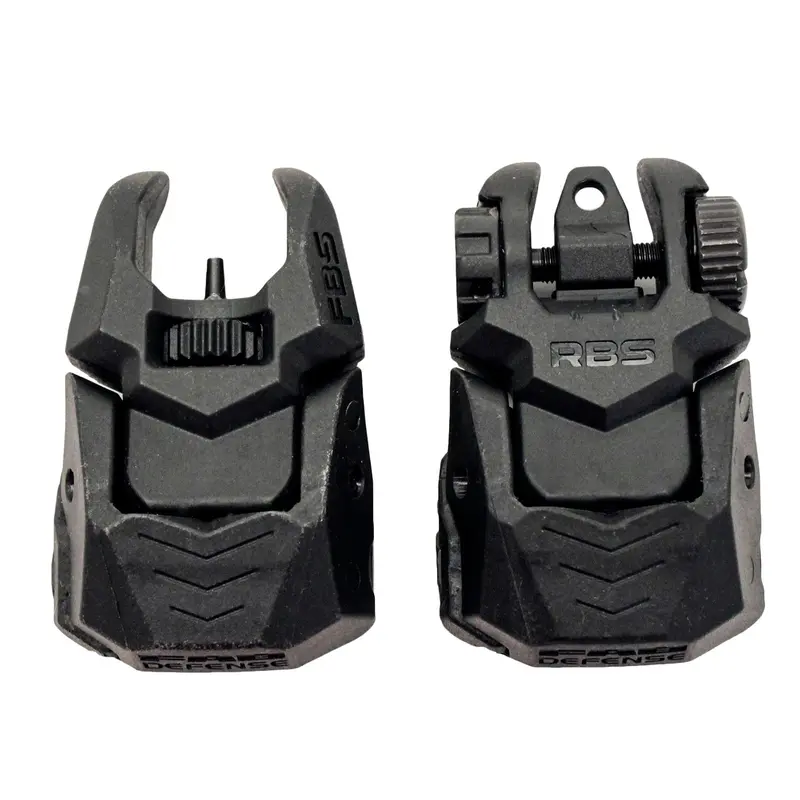 Polymer Flip-Up Front & Rear Iron Sights – Low-Profile, Matte Black Finish 1