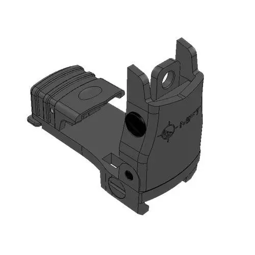Polymer Flip-Up Rear Backup Sight – Adjustable Windage, Black Finish 1