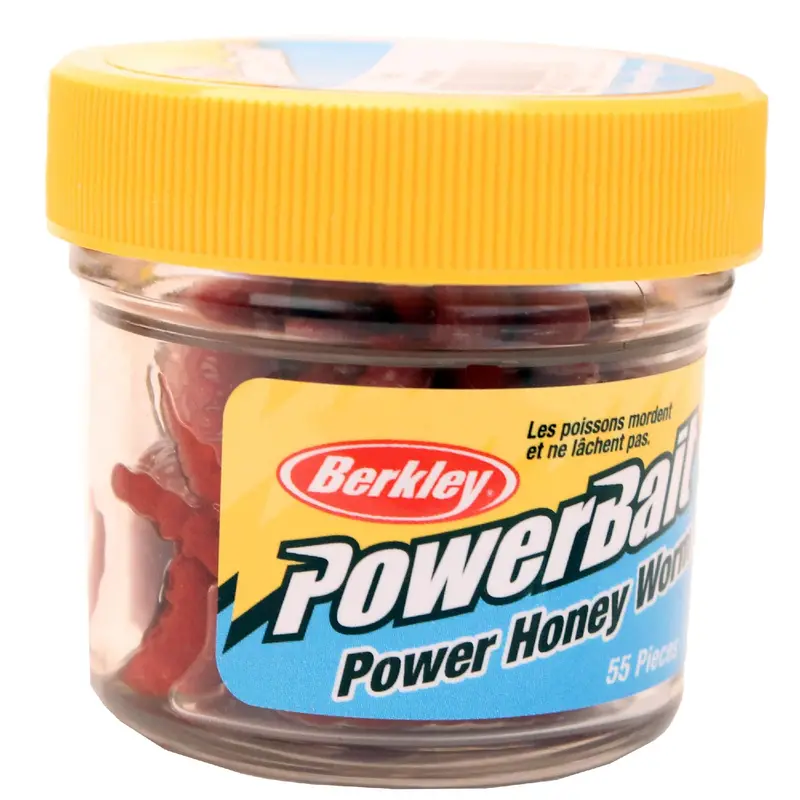 Powerbait Power Honey Worm Soft Lure – 1-Inch, Vibrant Red, 55-Pack 1