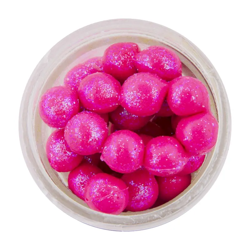 Powerbait Sparkle Floating Magnum Soft Eggs – Pink Hue With Reflective Scales 1