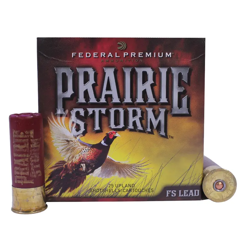 Prairie Storm 12-Gauge Ammo – 2¾", 1¼ Oz, #4 Lead Shot (25-Round Pack) 1