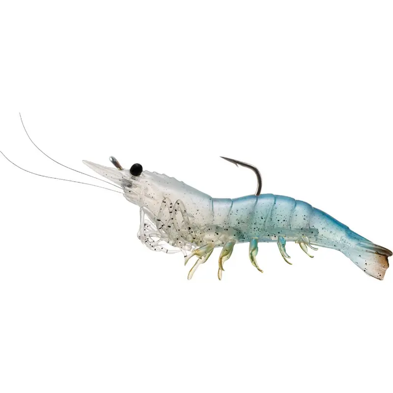 Pre-Rigged Saltwater Shrimp Lure – 4-Inch, White, #2-0 Hook, Variable-Dive Action (Pack Of 4) 1