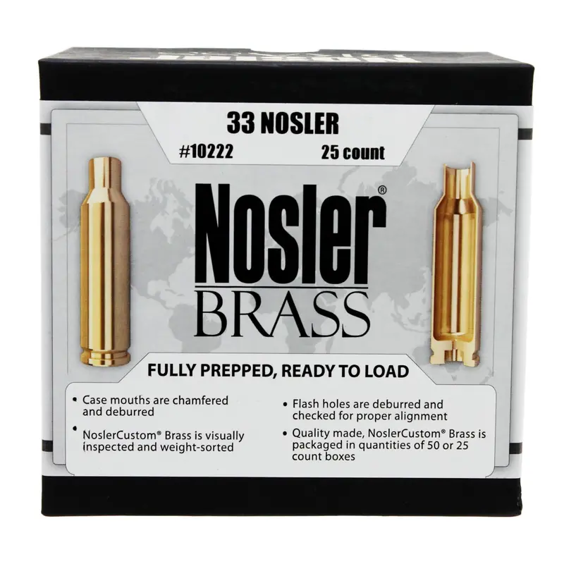 Premium Reloading Brass — 33 Nosler (25-Count) 1