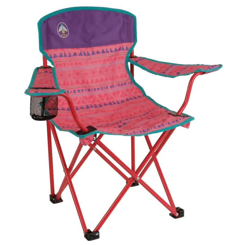 Quad Youth Folding Chair – Lightweight Pink Portable Seat 1