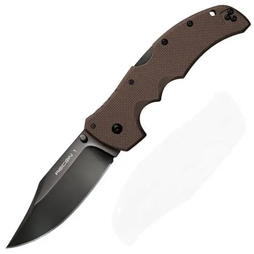 Recon 1 Clip-Point Knife – Plain Edge, Flat Dark Earth Handle 1