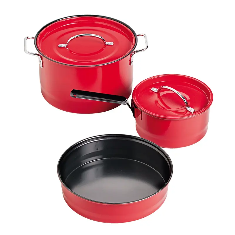 Red Enamel Family Cookware Set 1