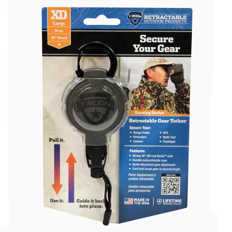 Retractable Gear Tether – Extreme-Duty, Adjustable 14–36" Length 1