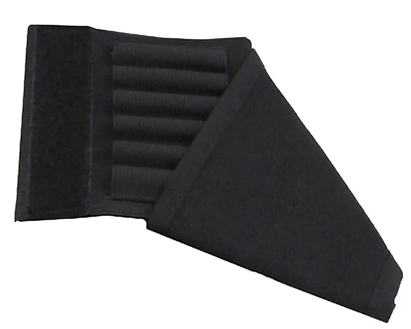 Rifle Buttstock Shell Holder – Black With Protective Flap 1